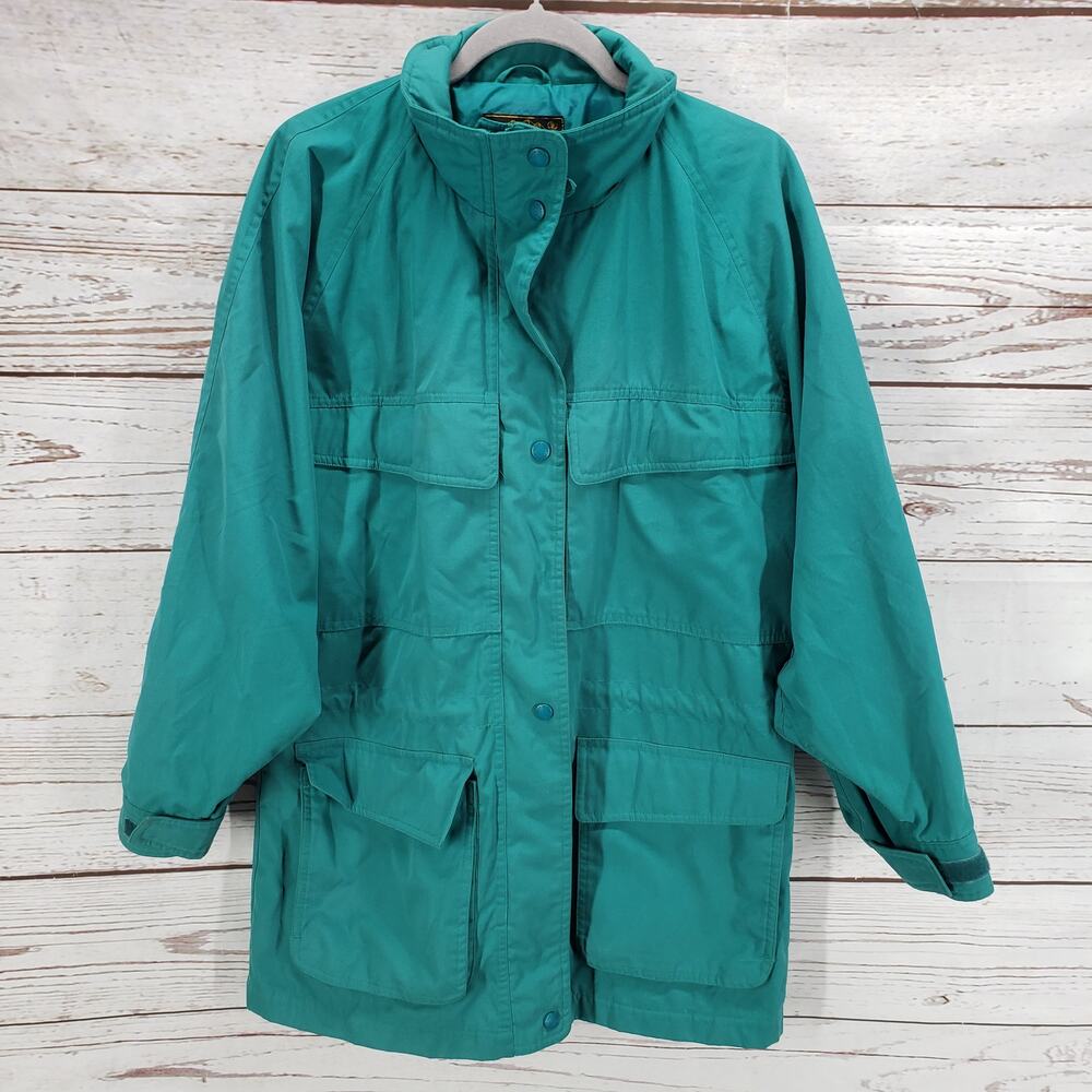 Eddie Bauer Outdoor Outfitter Women's Teal Full Zip /Snap Jacket Size Medium